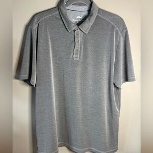 Tommy Bahama Gray Polo Shirt Classic‎ Knit Design Tencel size XL